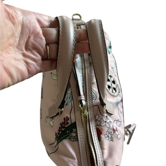 Tory Burch Pink Cherry, Shell, Floral, Parrot Cactus Printed Women's Bag 10x15x6 - Picture 6 of 14